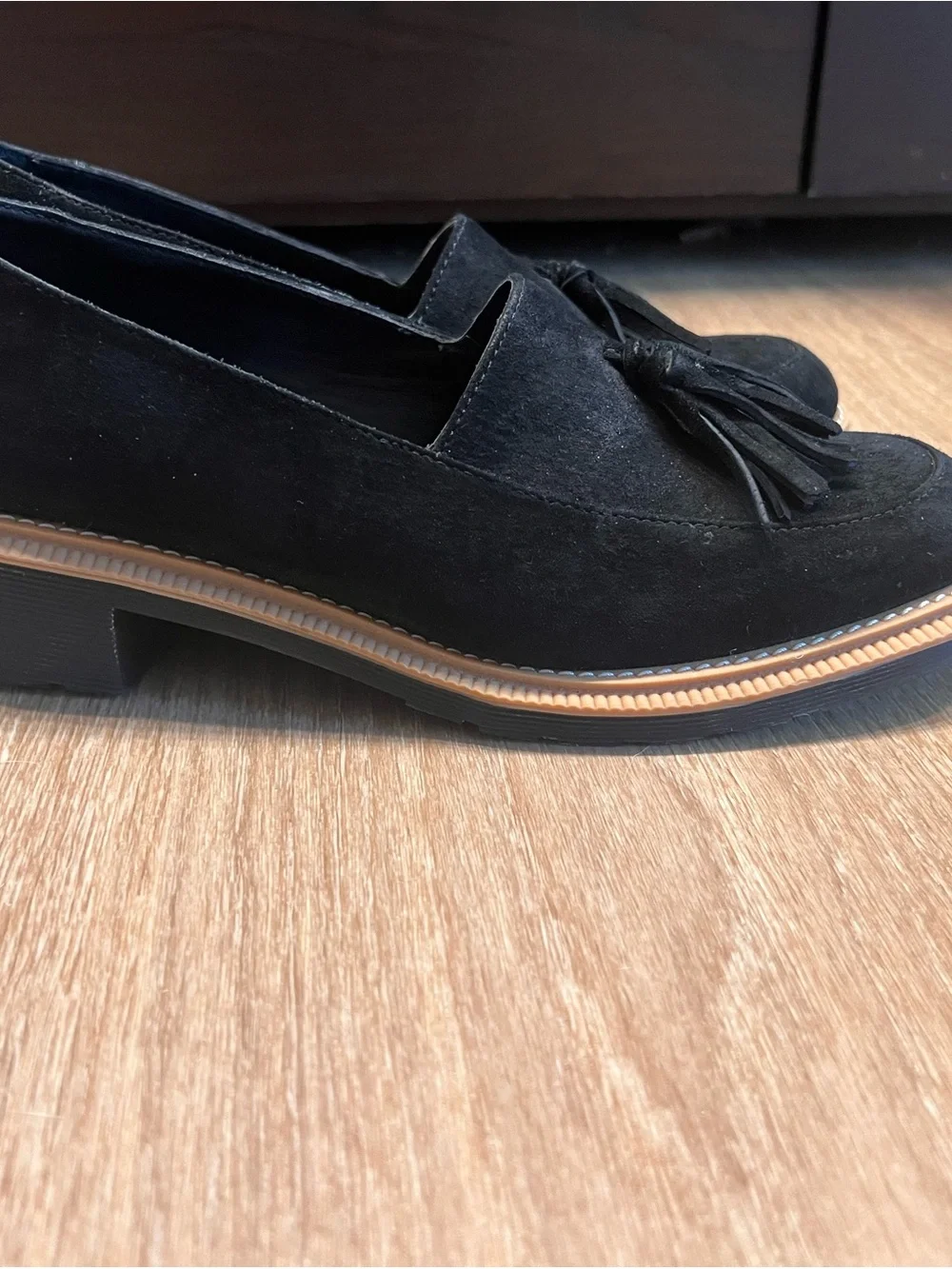 Dr. Martens Favillai Black Suede Tassel Loafers Women’s US 8 EU 39 AW004